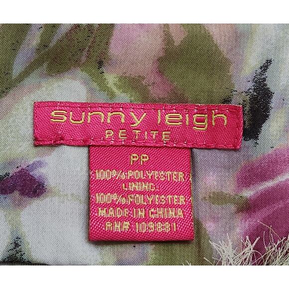 Sunny Leigh Purple Multicolor Floral Print Top PP SP Lined Material Flowers Soft - Picture 5 of 5